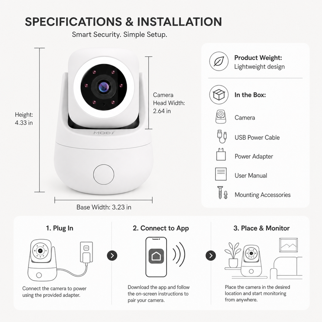 Smart Wi-Fi Pan-Tilt Indoor Camera smart safety and security product image 8