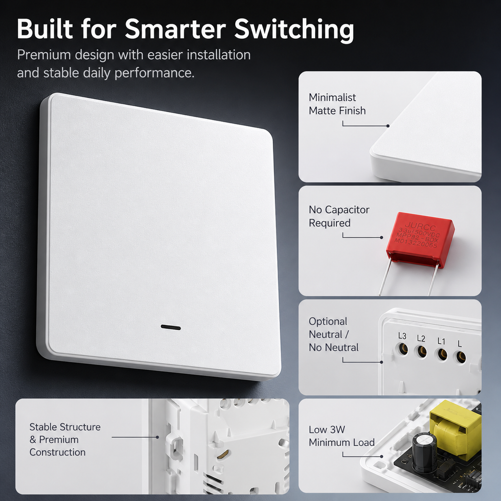 Zigbee 1-Gang Smart Wall Switch detail image 6