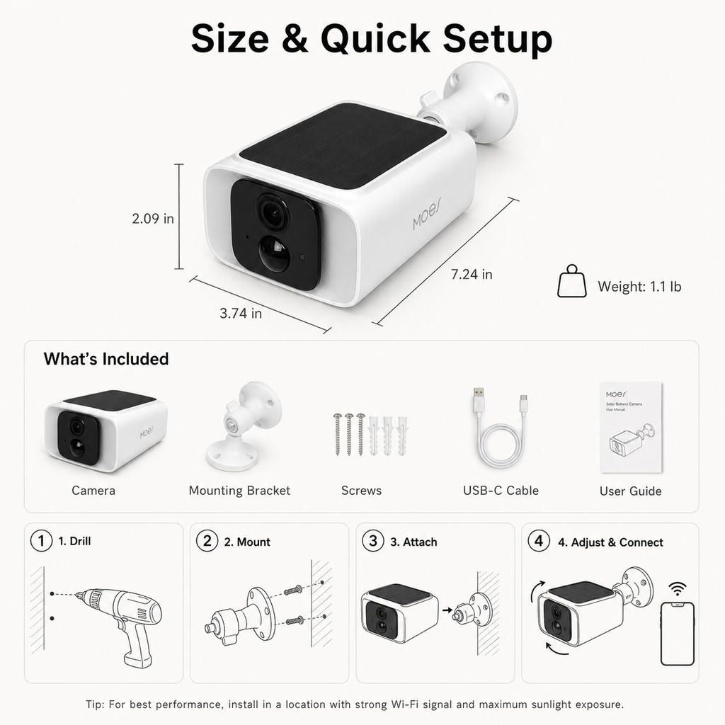 Smart Solar Wi-Fi Outdoor Security Camera smart safety and security product image 8