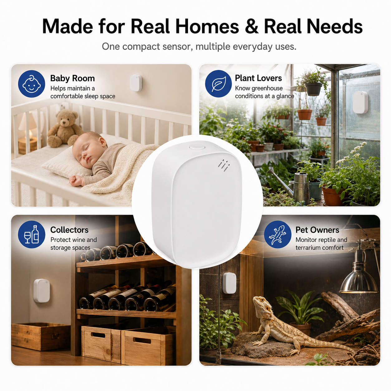 Zigbee Temperature & Humidity Sensor smart safety and security product image 5