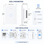 Matter Wi-Fi Smart Touch Light Switch detail image 8