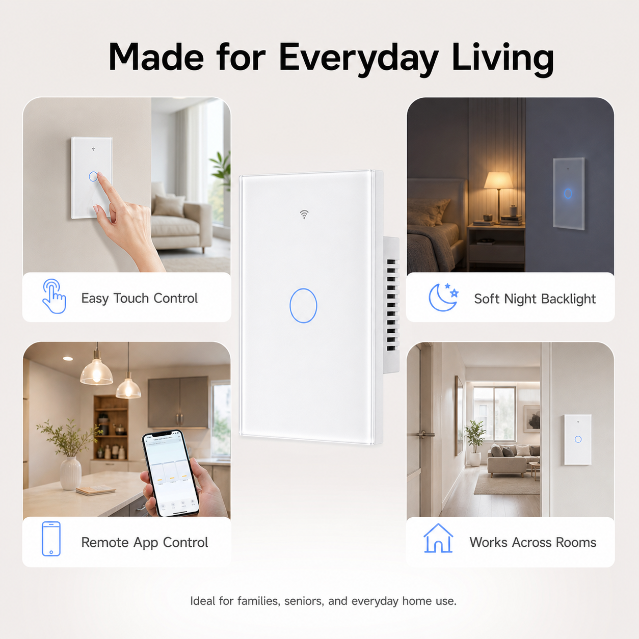 Matter Wi-Fi Smart Touch Light Switch detail image 5