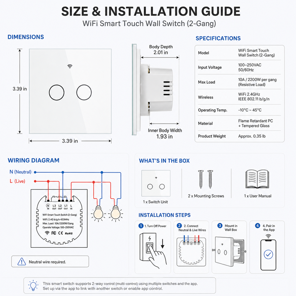 Wi-Fi Smart Touch Light Switch detail image 8