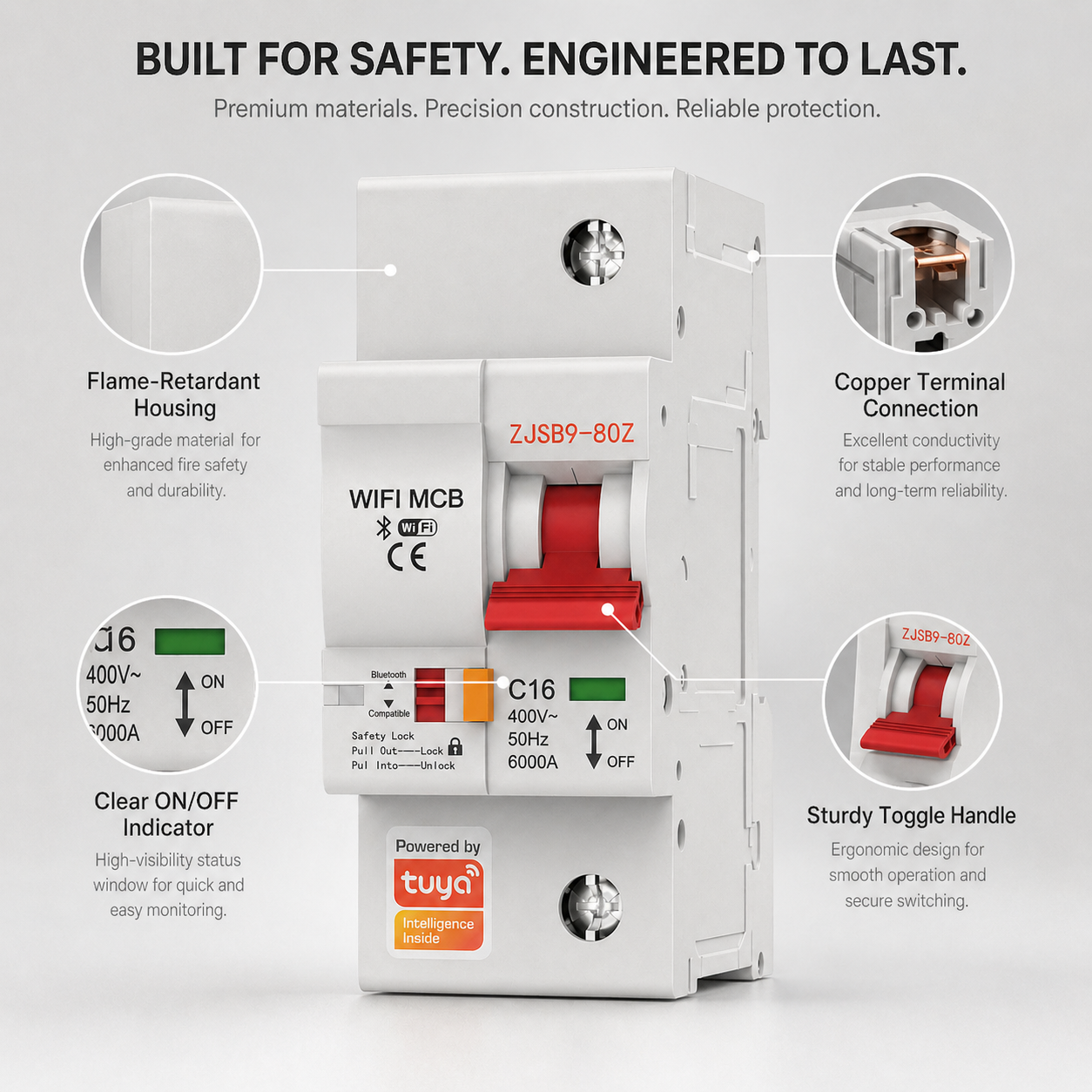 Wi-Fi Smart Circuit Breaker with Energy Monitoring smart wall control product image 6