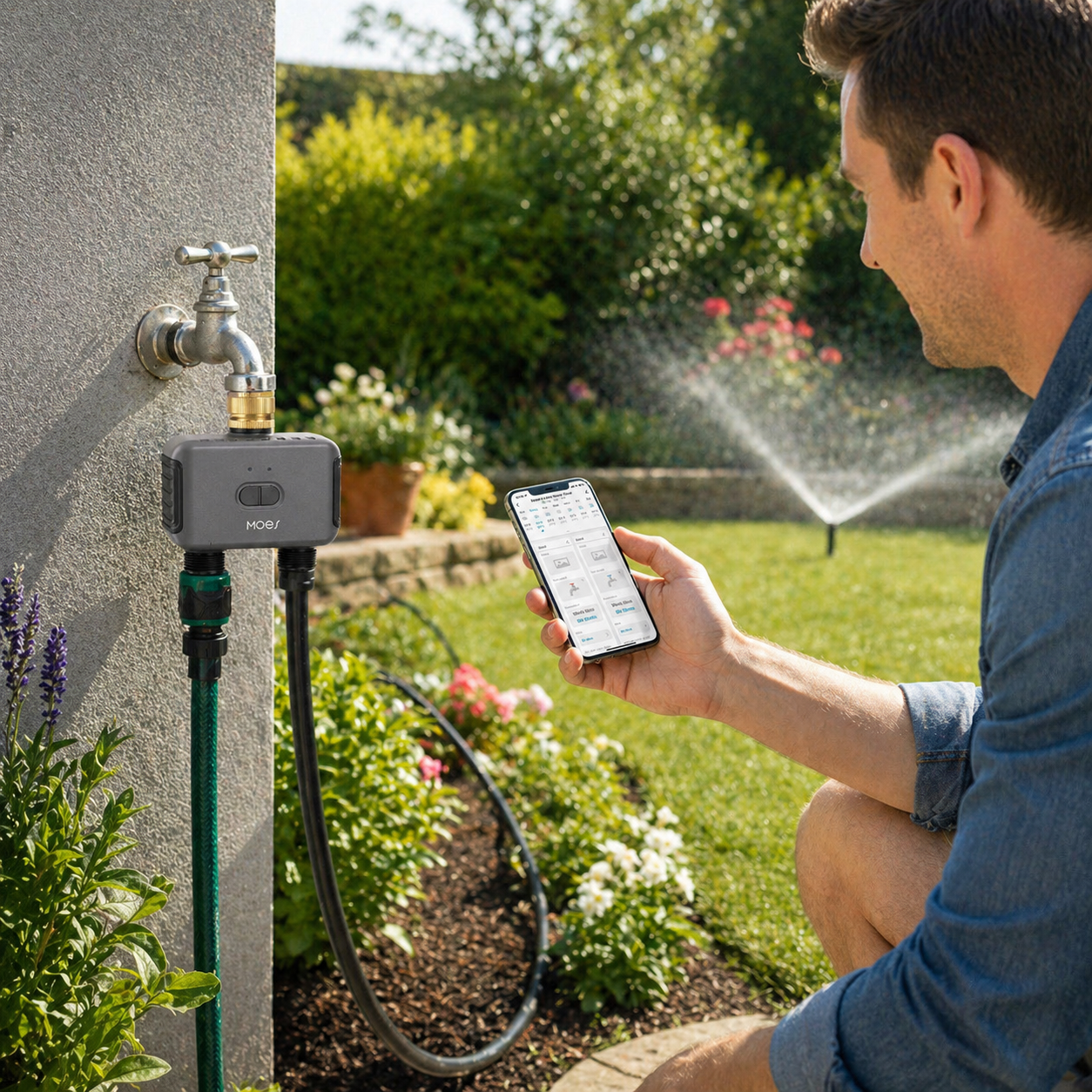 Bluetooth Dual-Outlet Garden Irrigation Controller smart irrigation product image 3