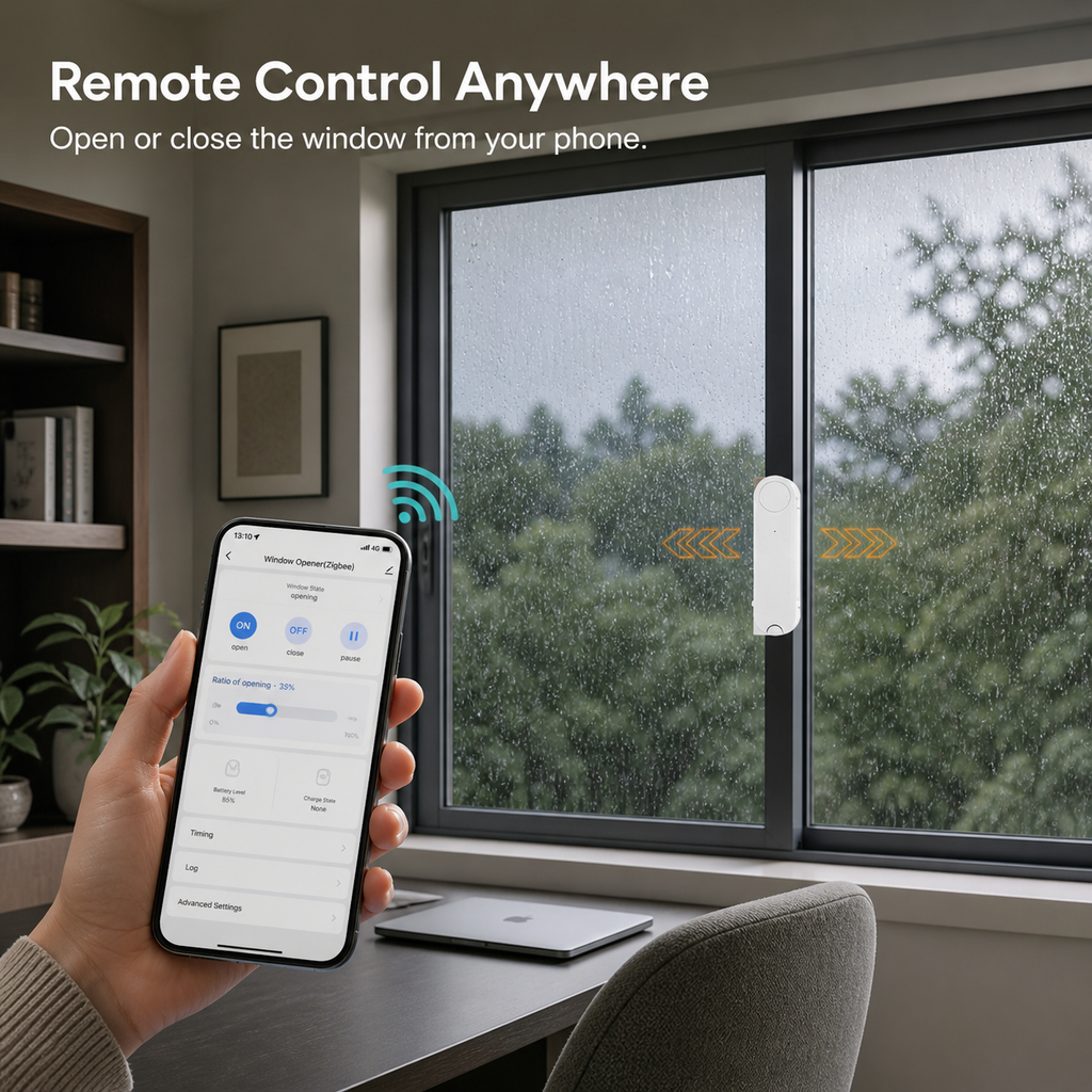 Solar Zigbee Window Opener window and curtain automation product image 4