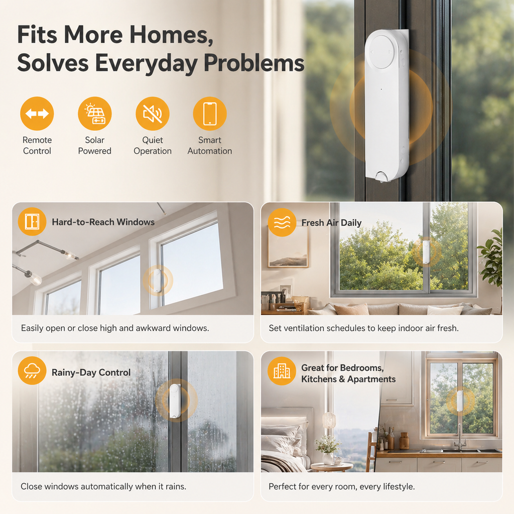 Solar Zigbee Window Opener window and curtain automation product image 5