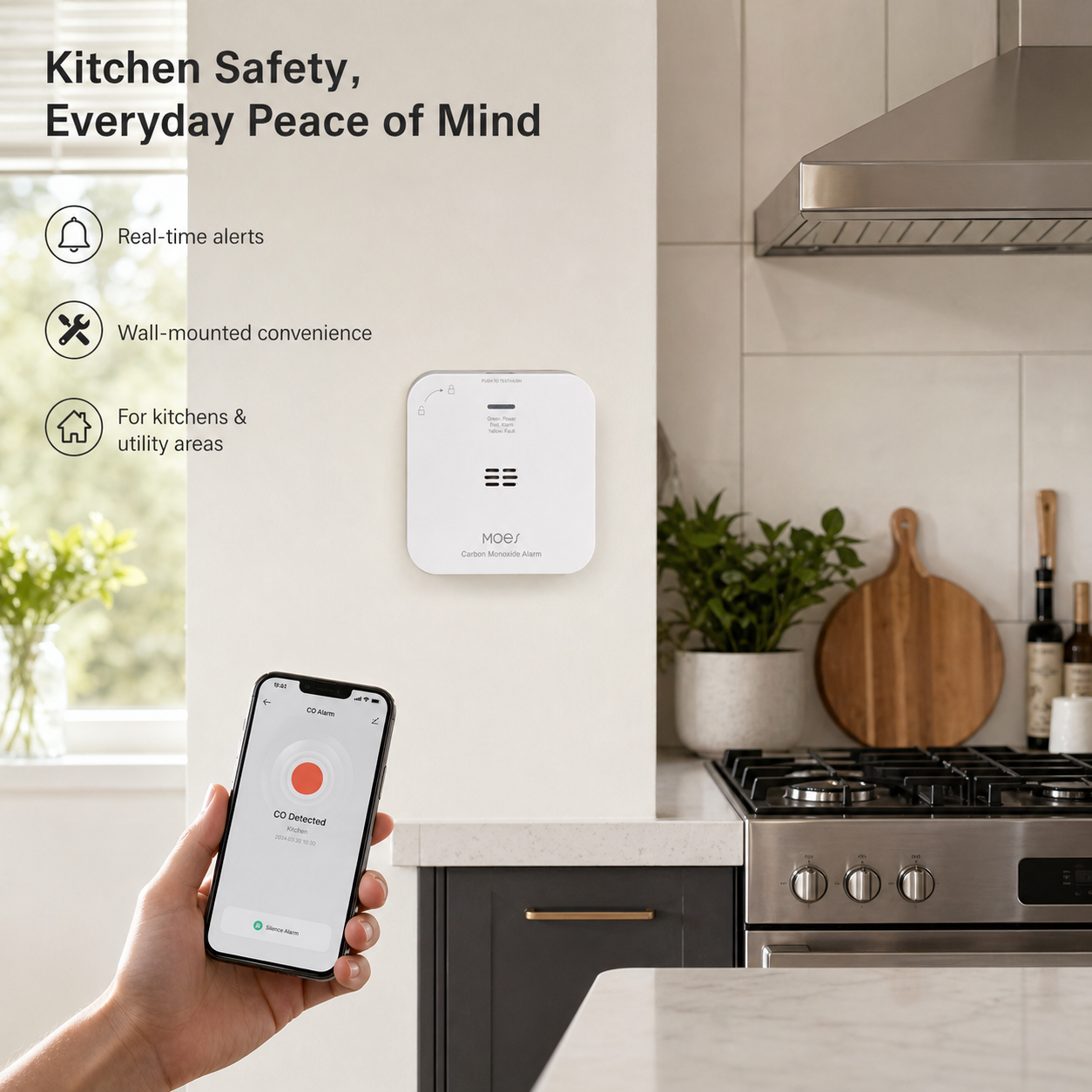 Zigbee Carbon Monoxide Detector Alarm smart irrigation product image 3