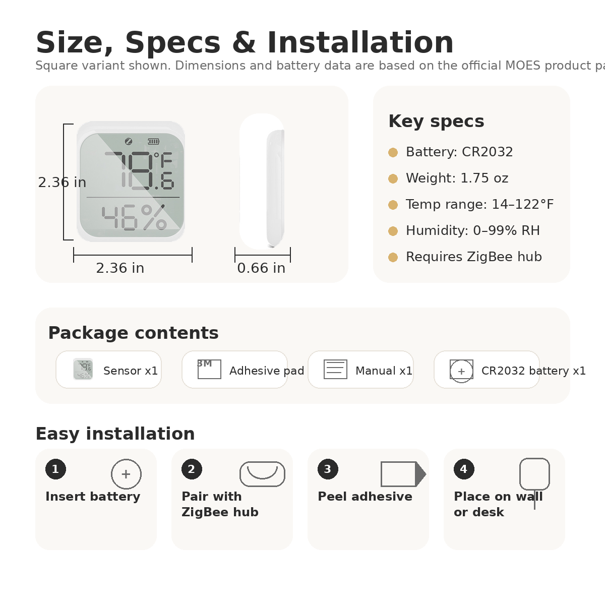Zigbee Temperature & Humidity Sensor with LCD smart safety and security product image 8