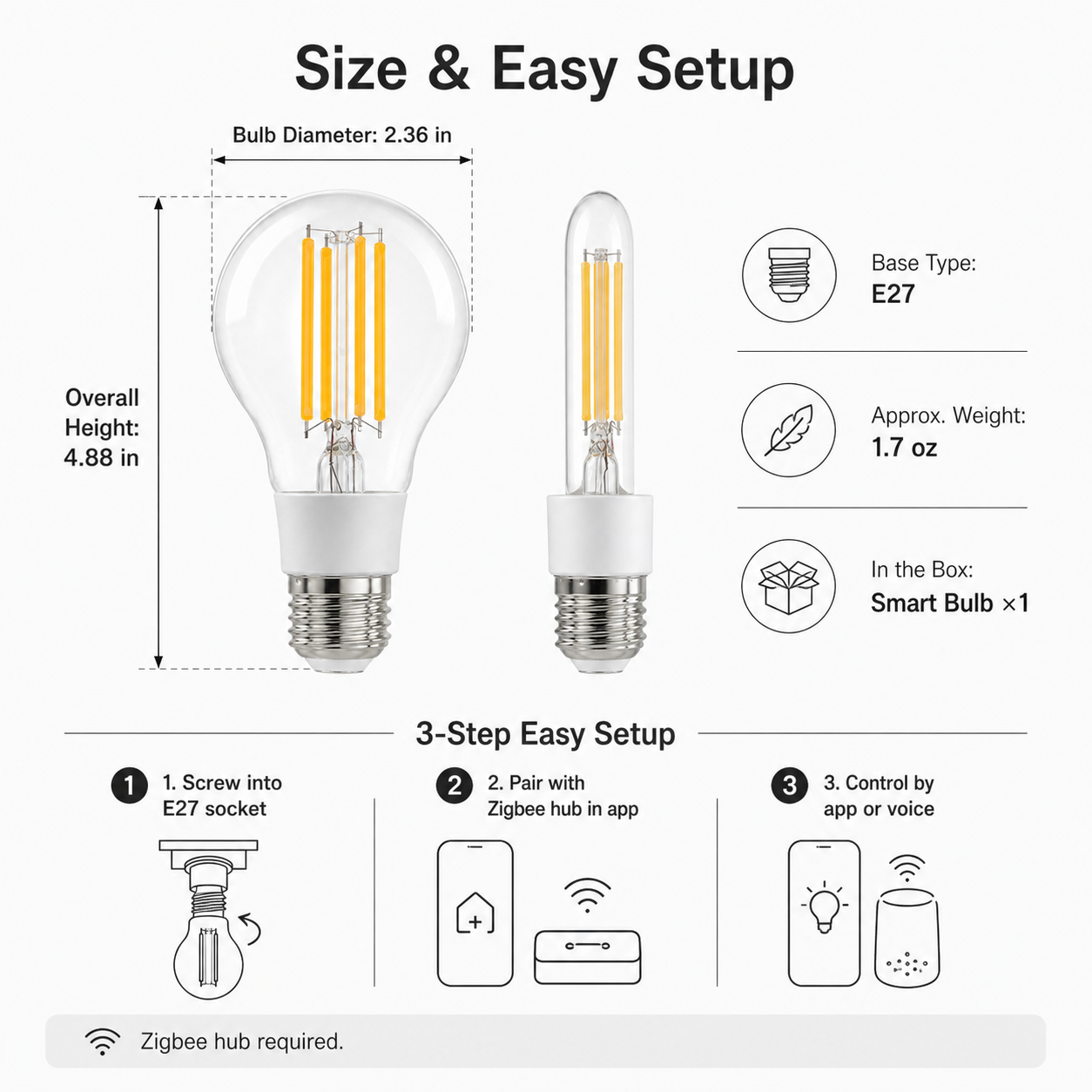 Zigbee E27 Smart Filament Bulb smart irrigation product image 8