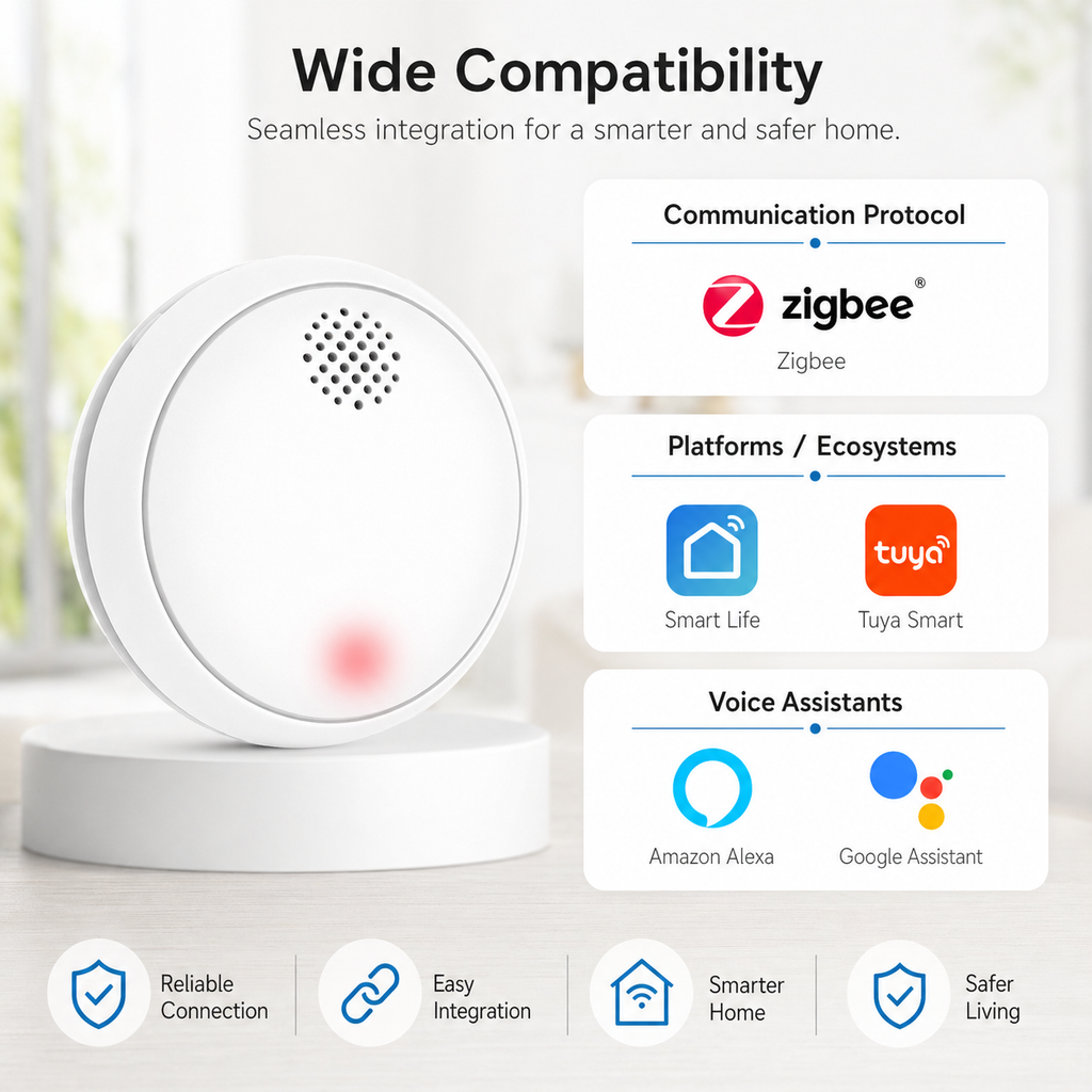 Zigbee Smoke Detector Alarm smart irrigation product image 9
