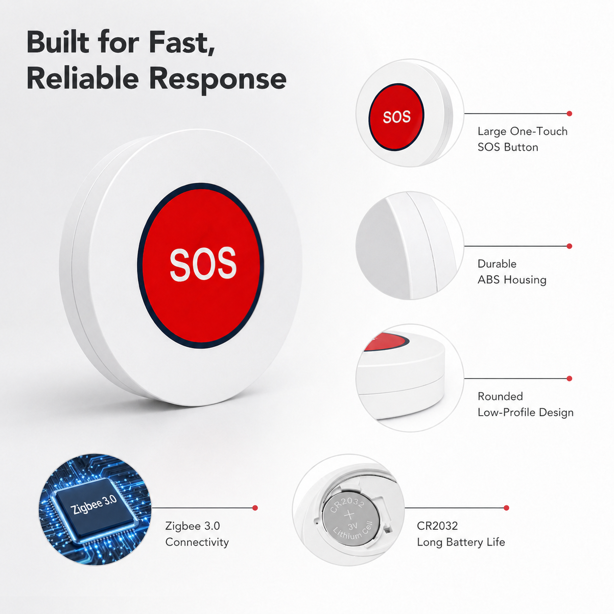 Zigbee SOS Emergency Button smart safety and security product image 6