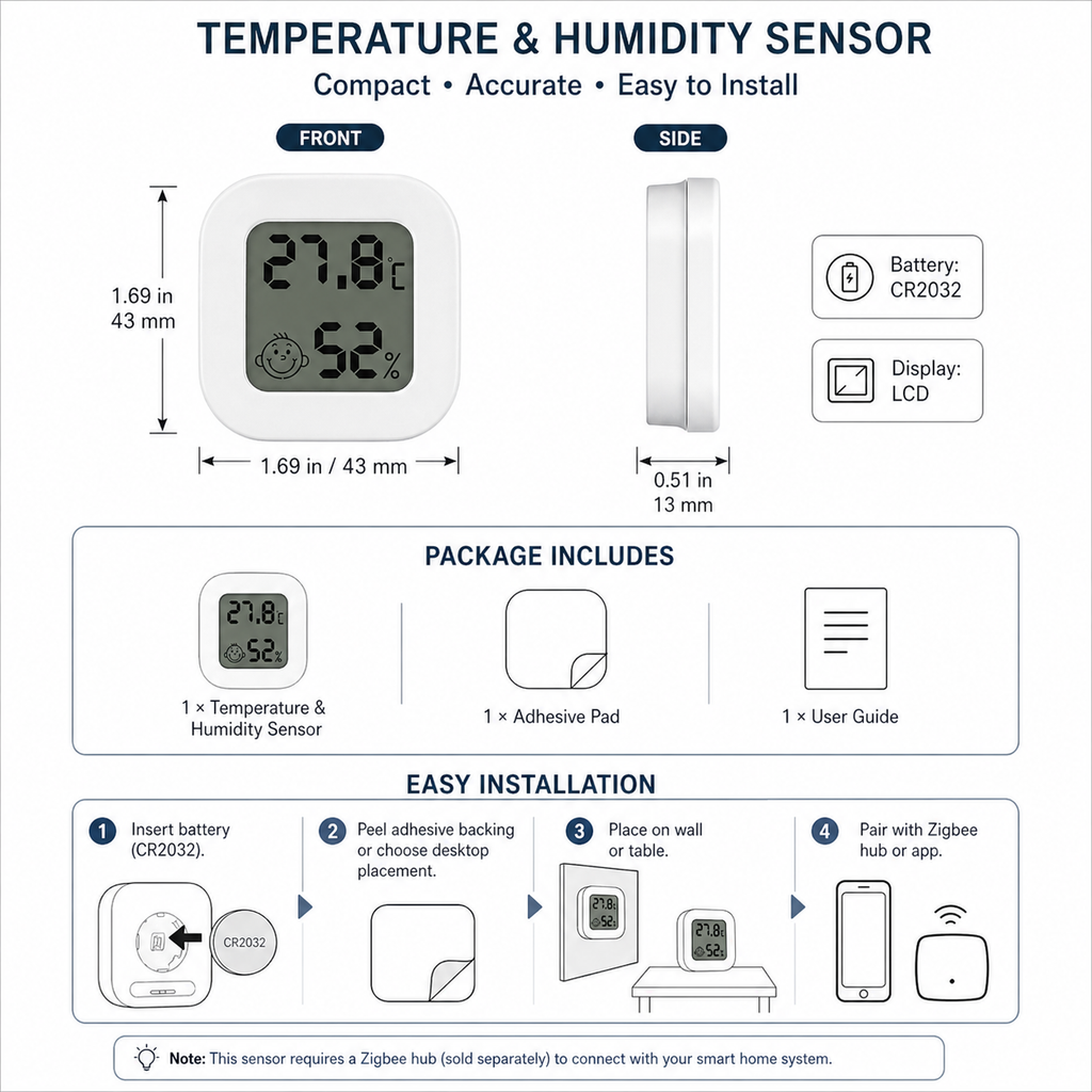 Zigbee Temperature & Humidity Monitor smart safety and security product image 8