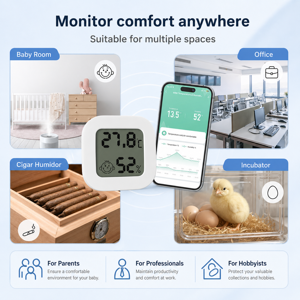 Zigbee Temperature & Humidity Monitor smart safety and security product image 5